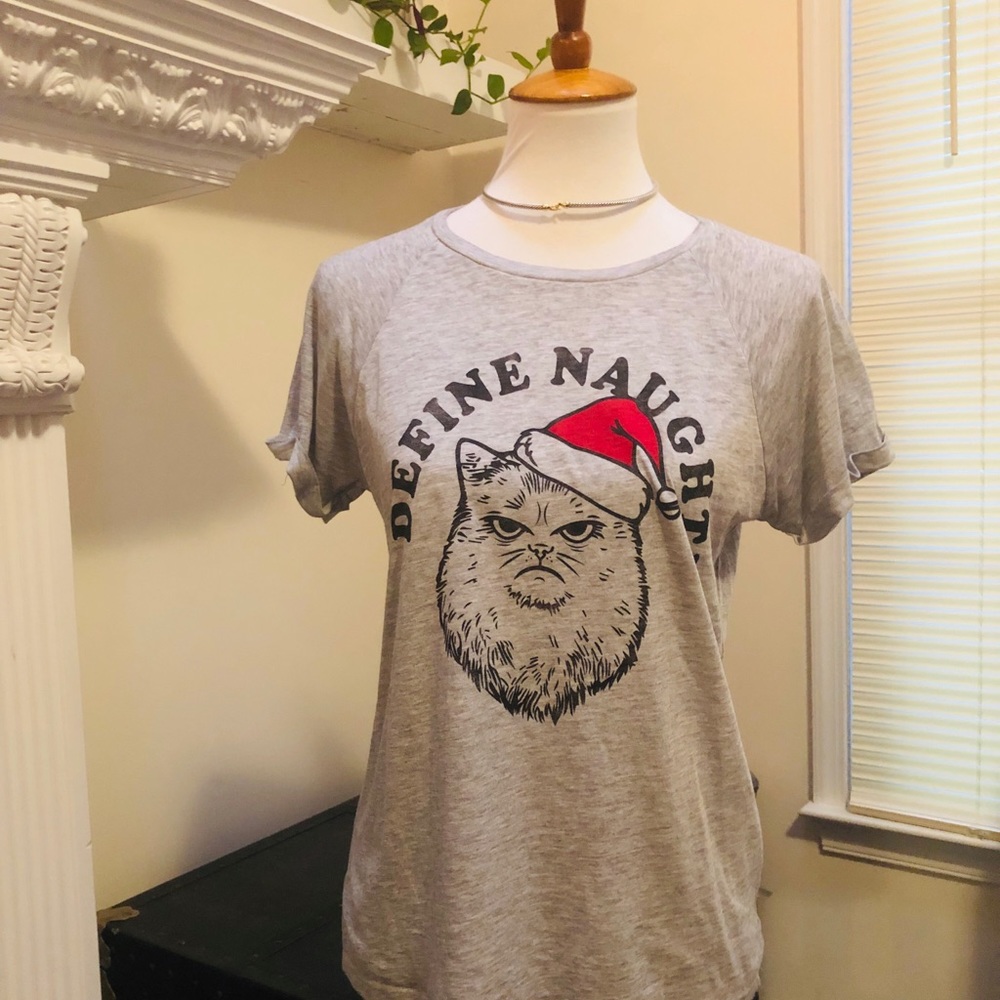Grumpy Cat 😾 Define Naughty T-shirt 🎄💋 - Picture 2 of 7